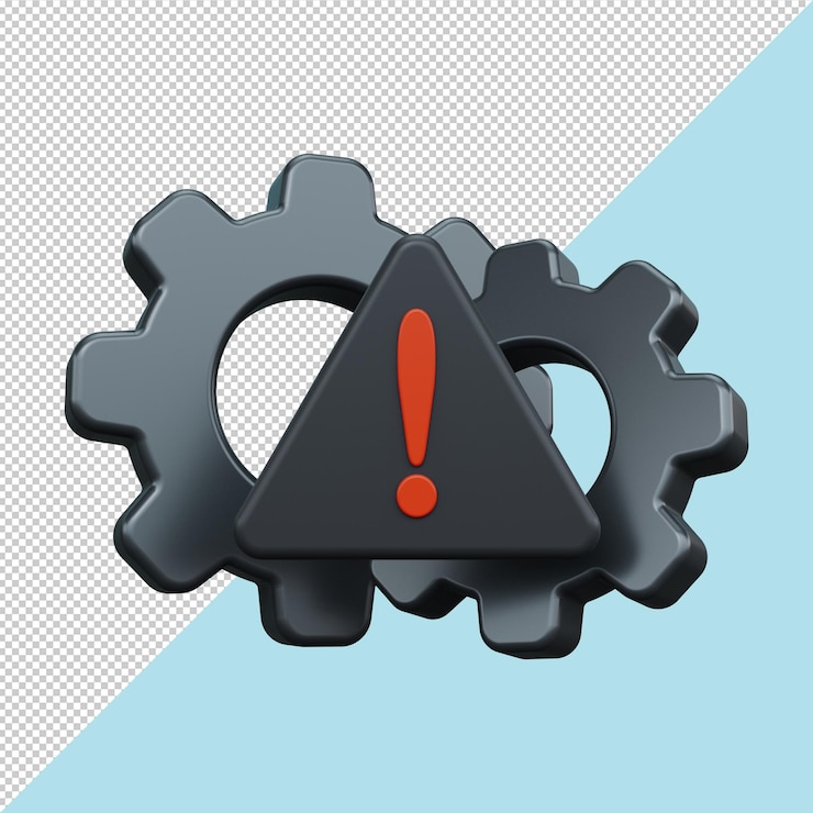 PSD icono de error de configuración render 3d