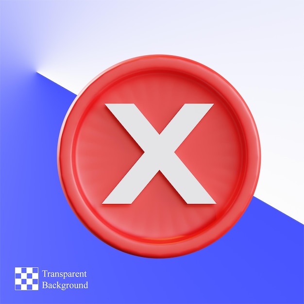 Icono de error o no se puede cruzar el icono Ilustración 3D