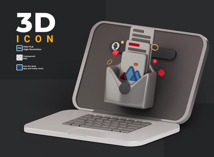 PSD icono de error y virus informático 3d