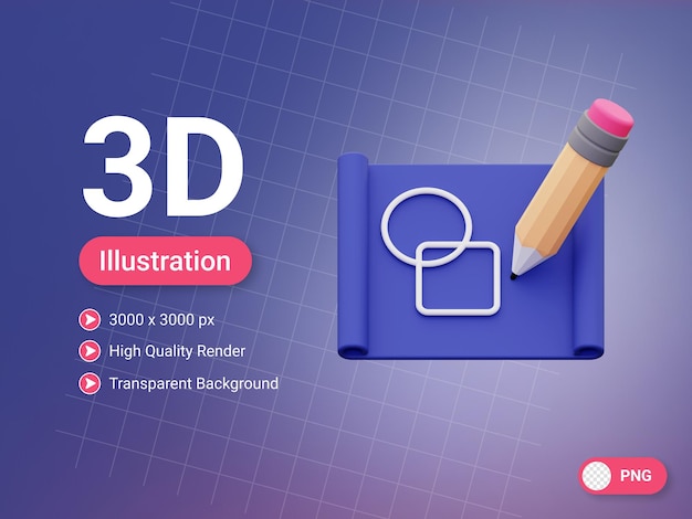 icono de esbozo de dibujo 3d