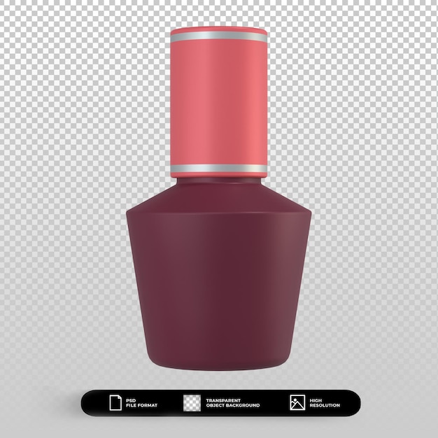 Icono de esmalte de uñas cosmético de render 3d