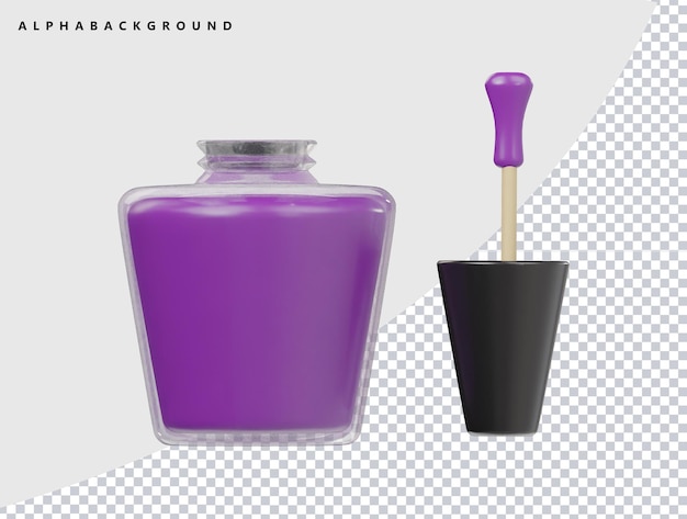 El icono del esmalte de uñas ilustración de renderización 3D