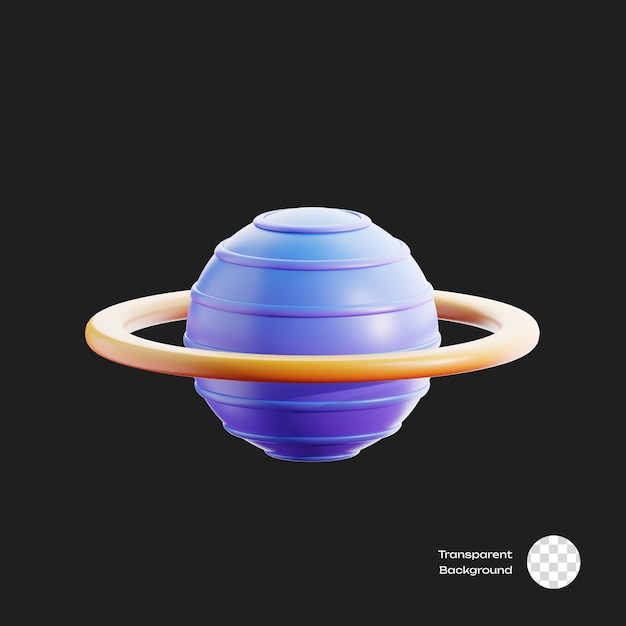 PSD el icono espacial de saturno en 3d