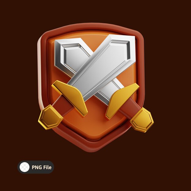 Icono de espada y escudo para juego o aplicación