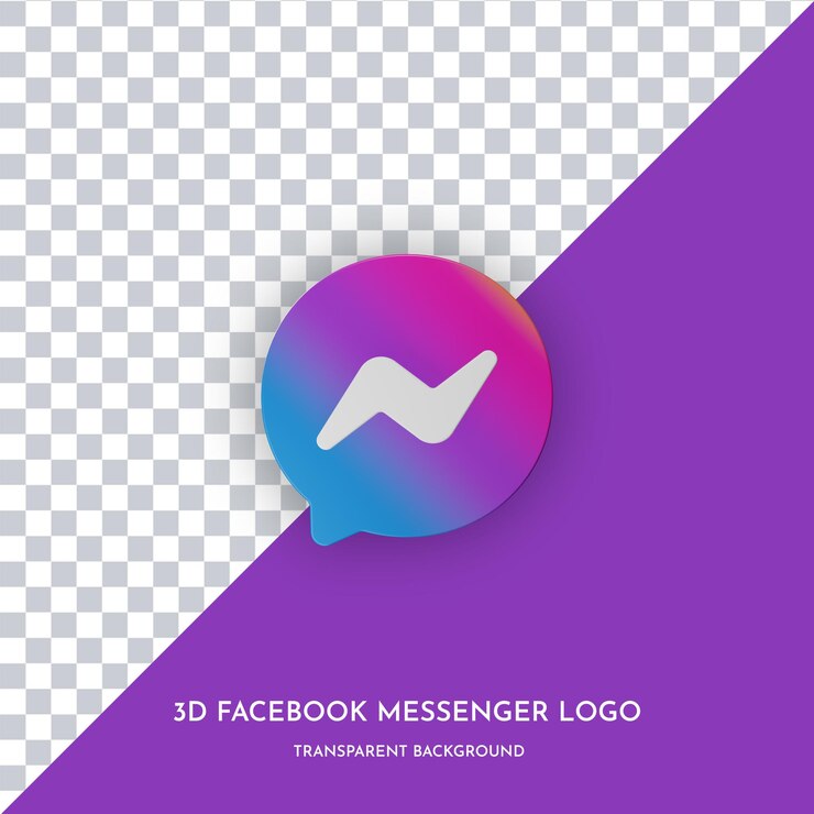 PSD icono de estilo 3d de la aplicación de mensajería de facebook