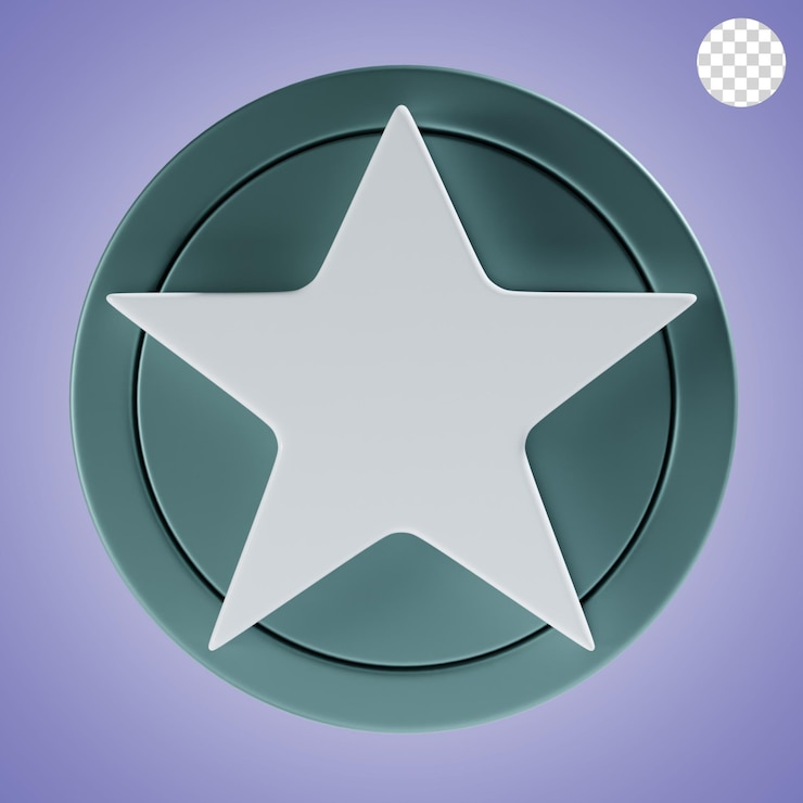 PSD icono de estrella en 3d y ilustración