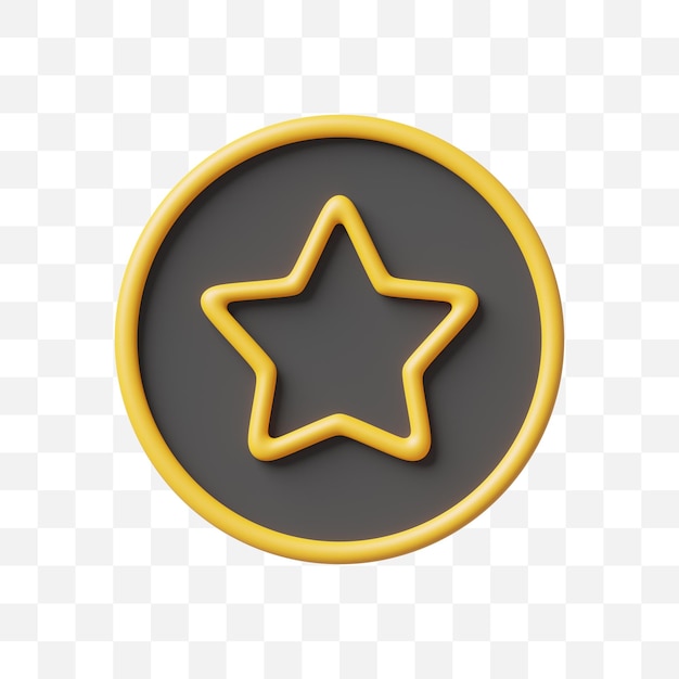 Icono de la estrella en 3D