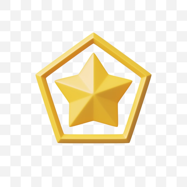 Icono de la estrella en 3D