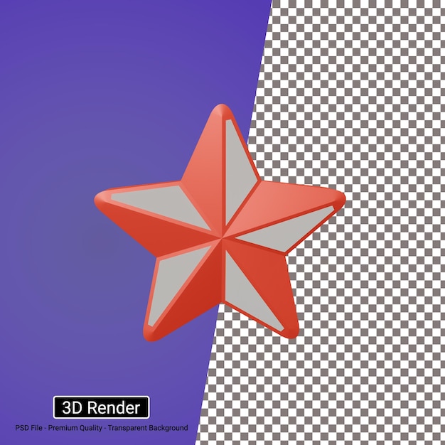 PSD icono de una estrella 3d