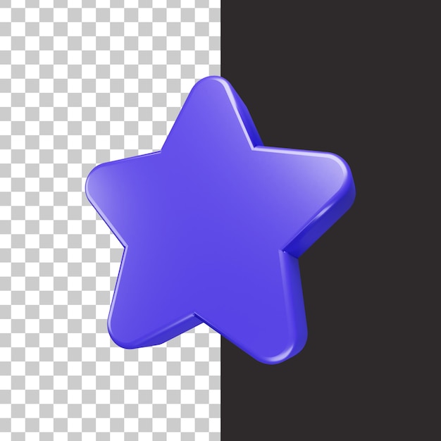Icono de estrella aislada en renderizado 3d