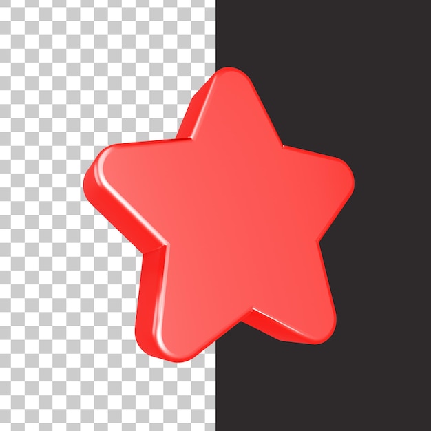 Icono de estrella aislada en renderizado 3d
