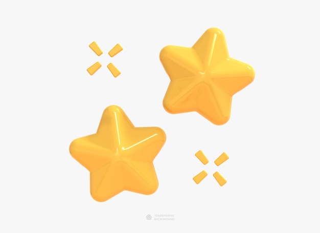 Icono de estrella aislado en fondo blanco Ilustración de renderizado 3D