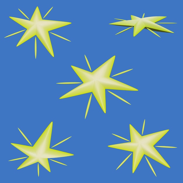 Icono de la estrella dorada en 3d