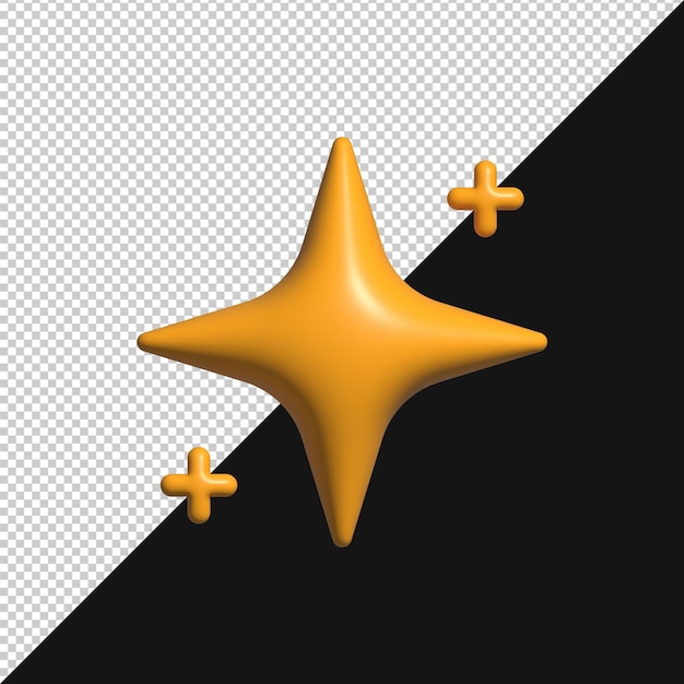 Icono de estrella dorada y brillante con chispas