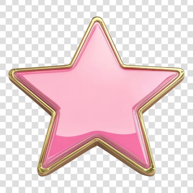 El icono de la estrella dorada de PNG y los accesorios rosados