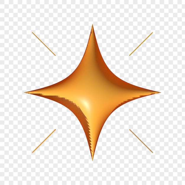 PSD icono de estrella de renderizado 3d sobre fondo transparente