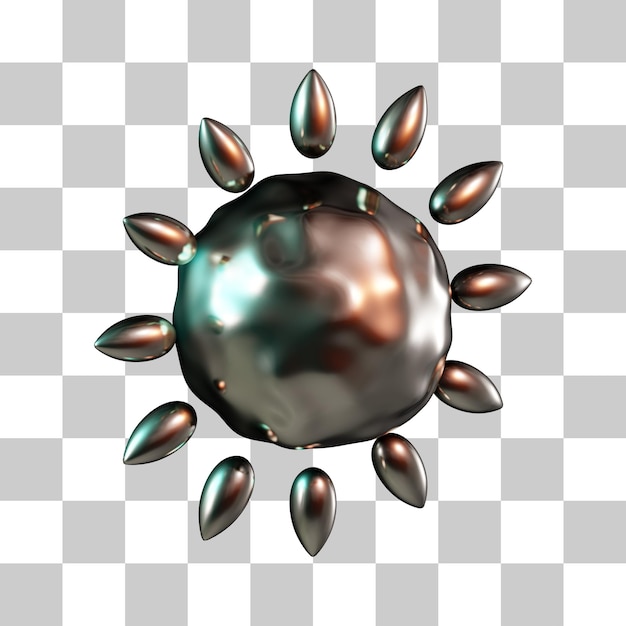 PSD el icono de la estrella del sol en 3d