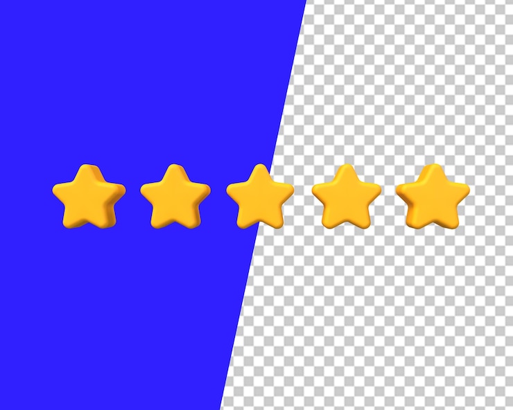 PSD icono de estrellas clasificación 3d render
