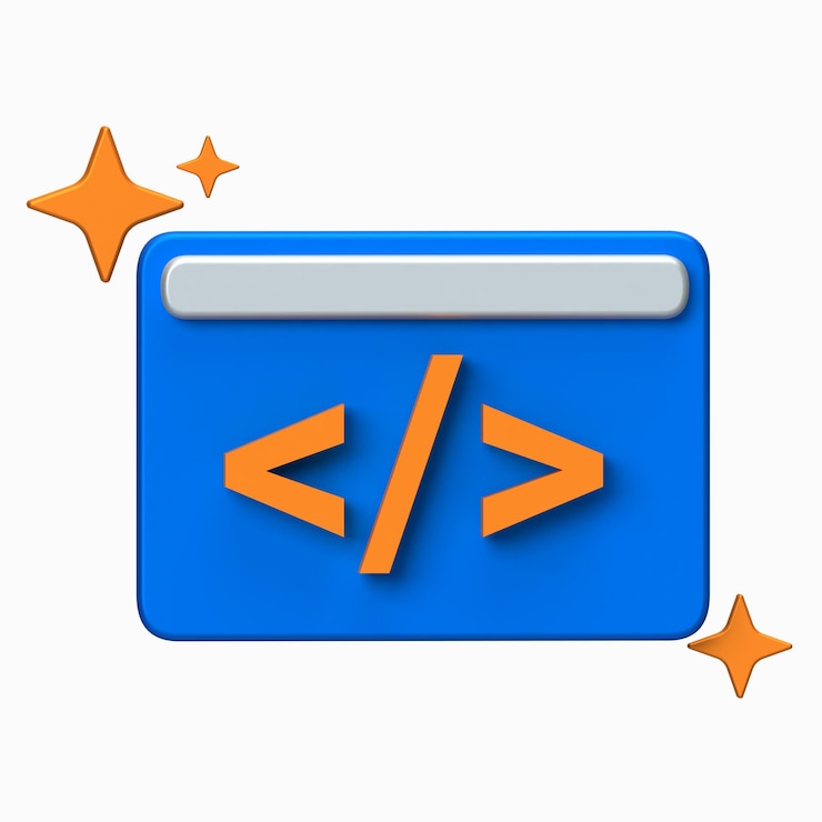 PSD icono de etiqueta de código para programación asistida por ia o desarrollo web