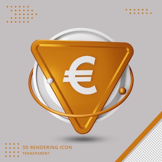 Icono de euro en renderizado 3d