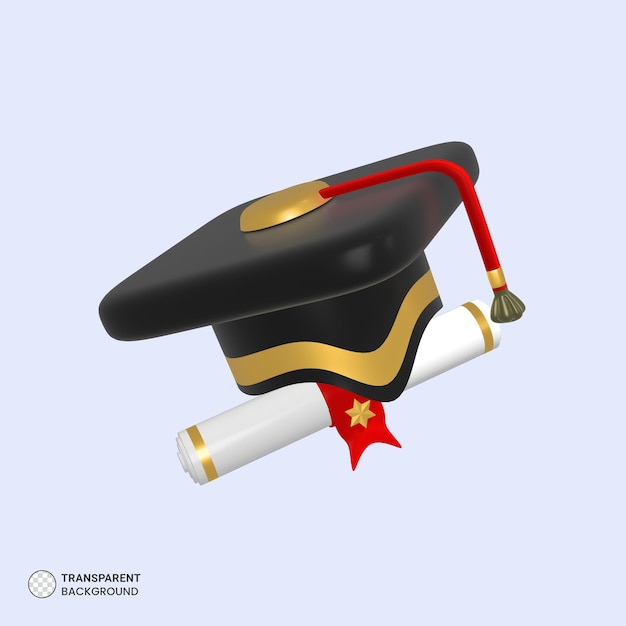 PSD icono de éxito de graduación ilustración de procesamiento 3d aislado