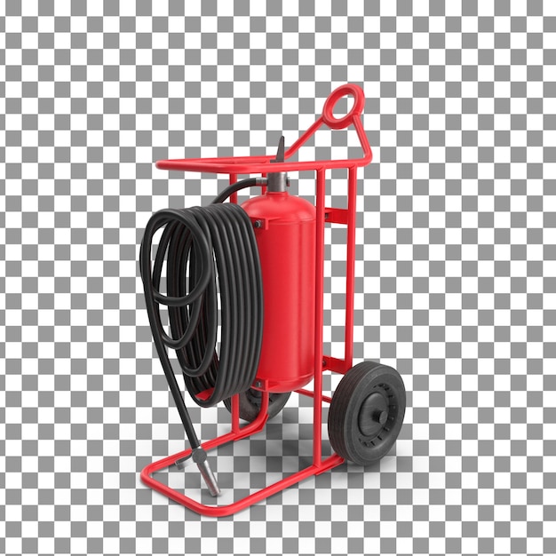 Icono de extintor de incendios 3D PSD sobre fondo aislado y transparente