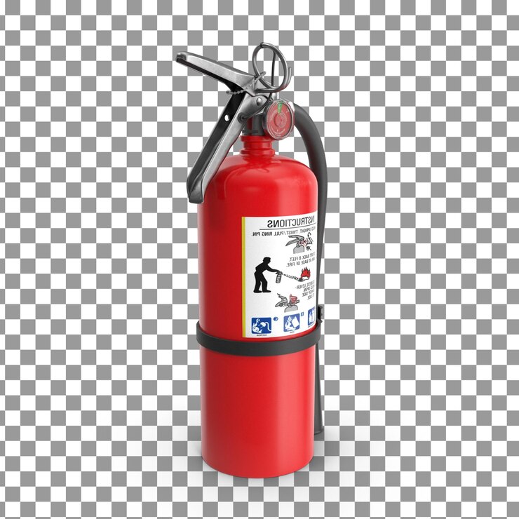 PSD icono de extintor de incendios 3d psd sobre fondo aislado y transparente