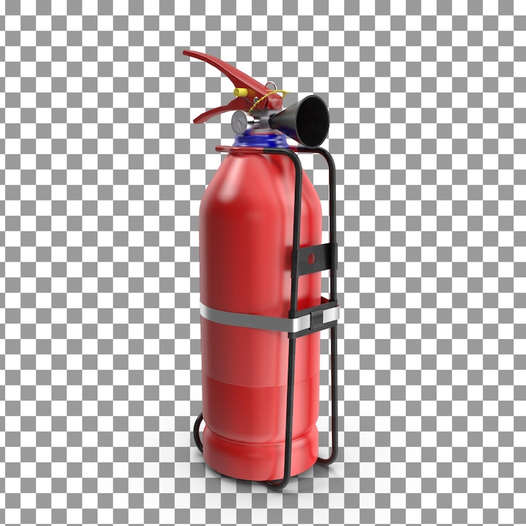 PSD icono de extintor de incendios 3d psd sobre fondo aislado y transparente