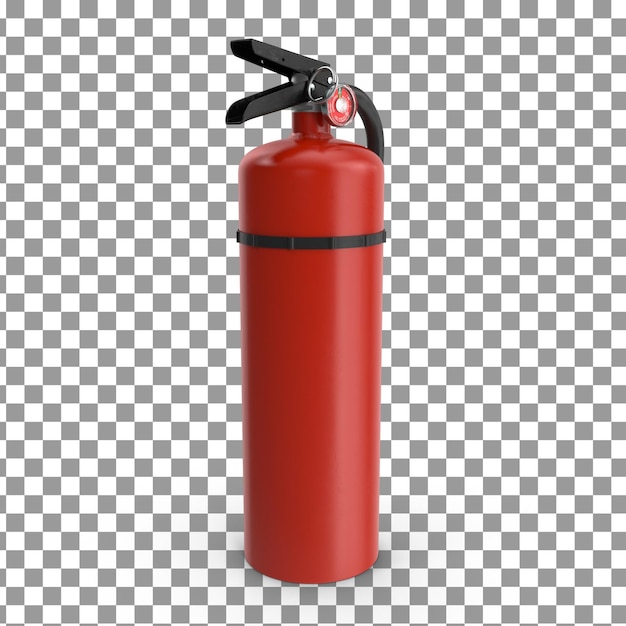 Icono de extintor de incendios 3D PSD sobre fondo aislado y transparente