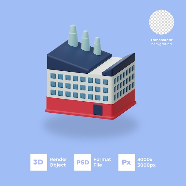 Icono de fábrica 3D