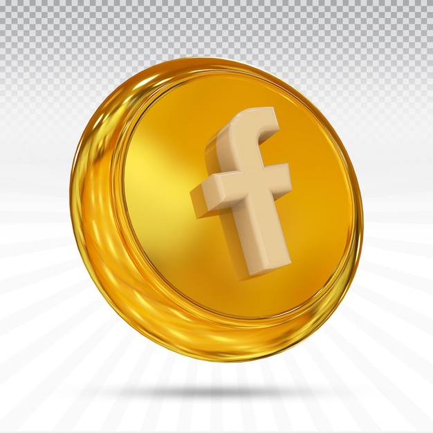 Icono facebook 3d iconos de redes sociales logotipos en estilo moderno color dorado