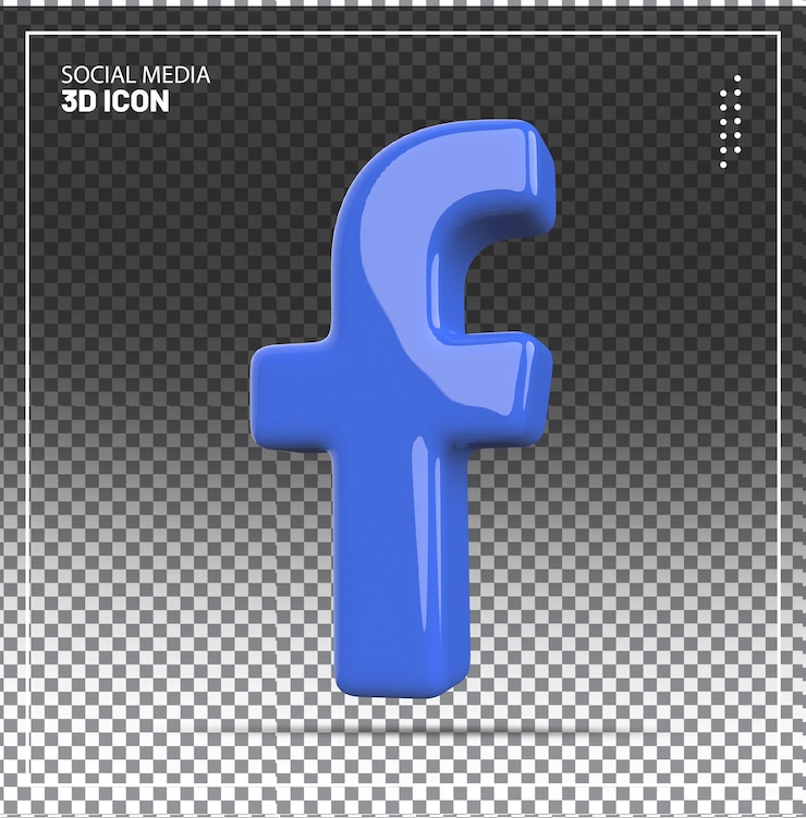 PSD icono de facebook 3d redes sociales
