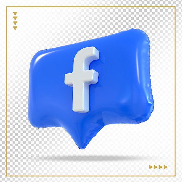 PSD icono de facebook globos de redes sociales 3d