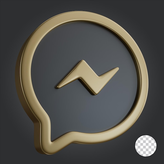 Icono de Facebook Messenger 3D