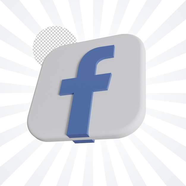 PSD icono de facebook de redes sociales 3d