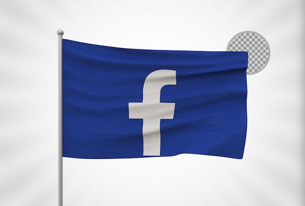 Icono de facebook de redes sociales con bandera de estilo