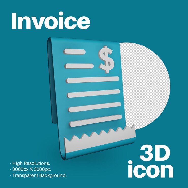 PSD icono de factura 3d objeto aislado con renderizado y resolución de alta calidad