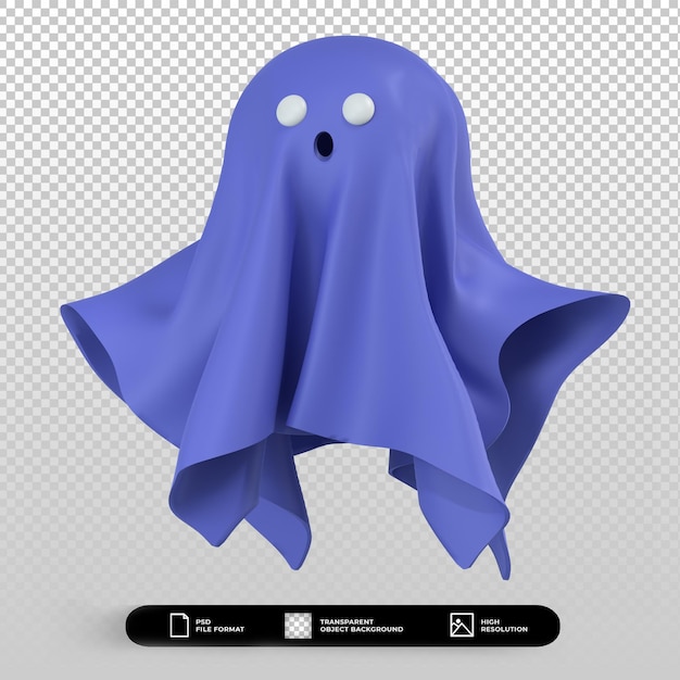 Icono de fantasma de halloween 3d ilustración aislada