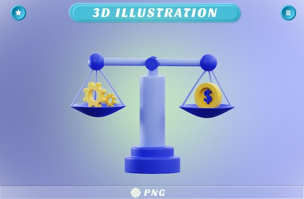 PSD icono de financiamiento del saldo de renderizado 3d