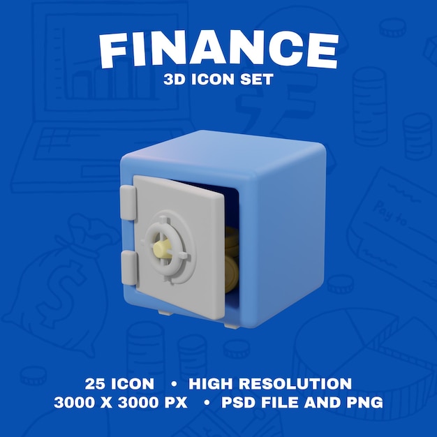 Ícono de finanzas en 3D