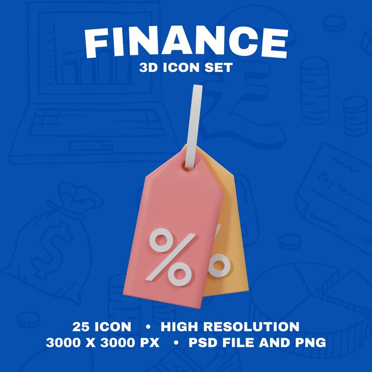 PSD ícono de finanzas en 3d