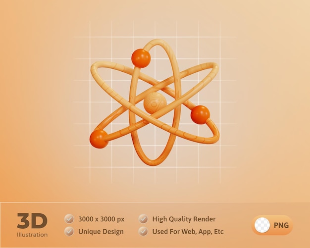 Icono de físicos educación 3d ilustración