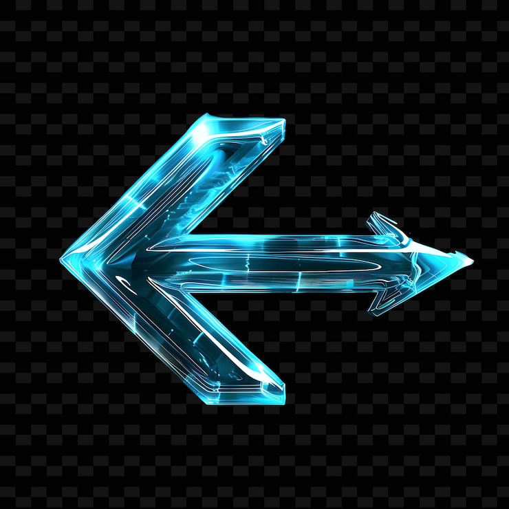 PSD icono de flecha 3d con bordes afilados hecho con plástico esmaltado ele png forma de color neón de moda