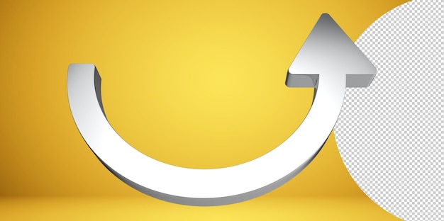 Icono de flecha 3D sobre fondo PNG transparente. estilo 3d icono de flecha para el diseño de su sitio web, logotipo,