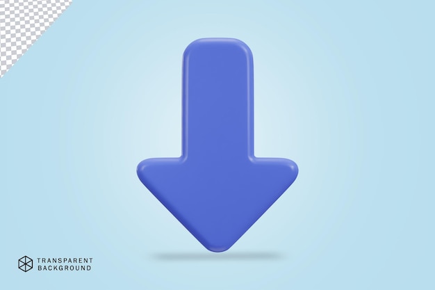 Icono de flecha hacia abajo ilustración de vector de renderizado 3d
