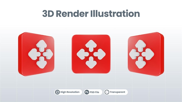 icono de flecha de ilustración 3d de carga