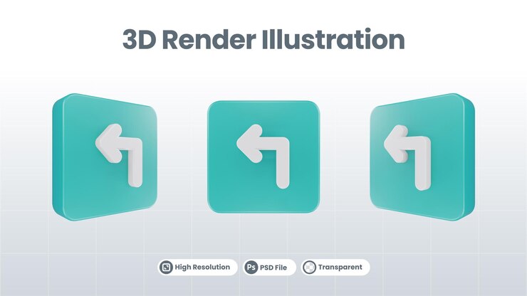PSD icono de flecha de ilustración 3d de flecha arriba