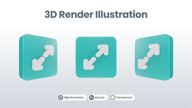 icono de flecha de ilustración 3d de girar a la izquierda