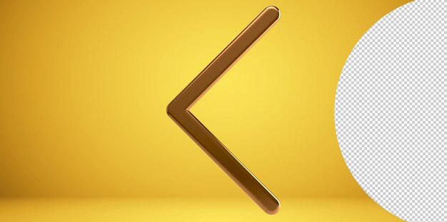 Icono de flecha izquierda 3D png en fondo transparente