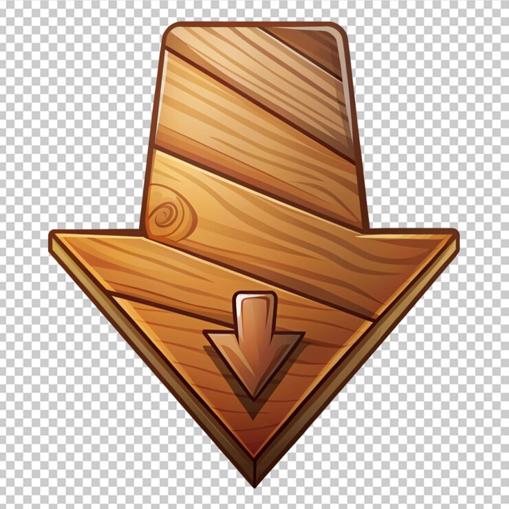 PSD icono de flecha de madera